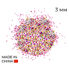 Конфетті (50 г) 076 дрібне (лусочки) мікс металік, 3 мм