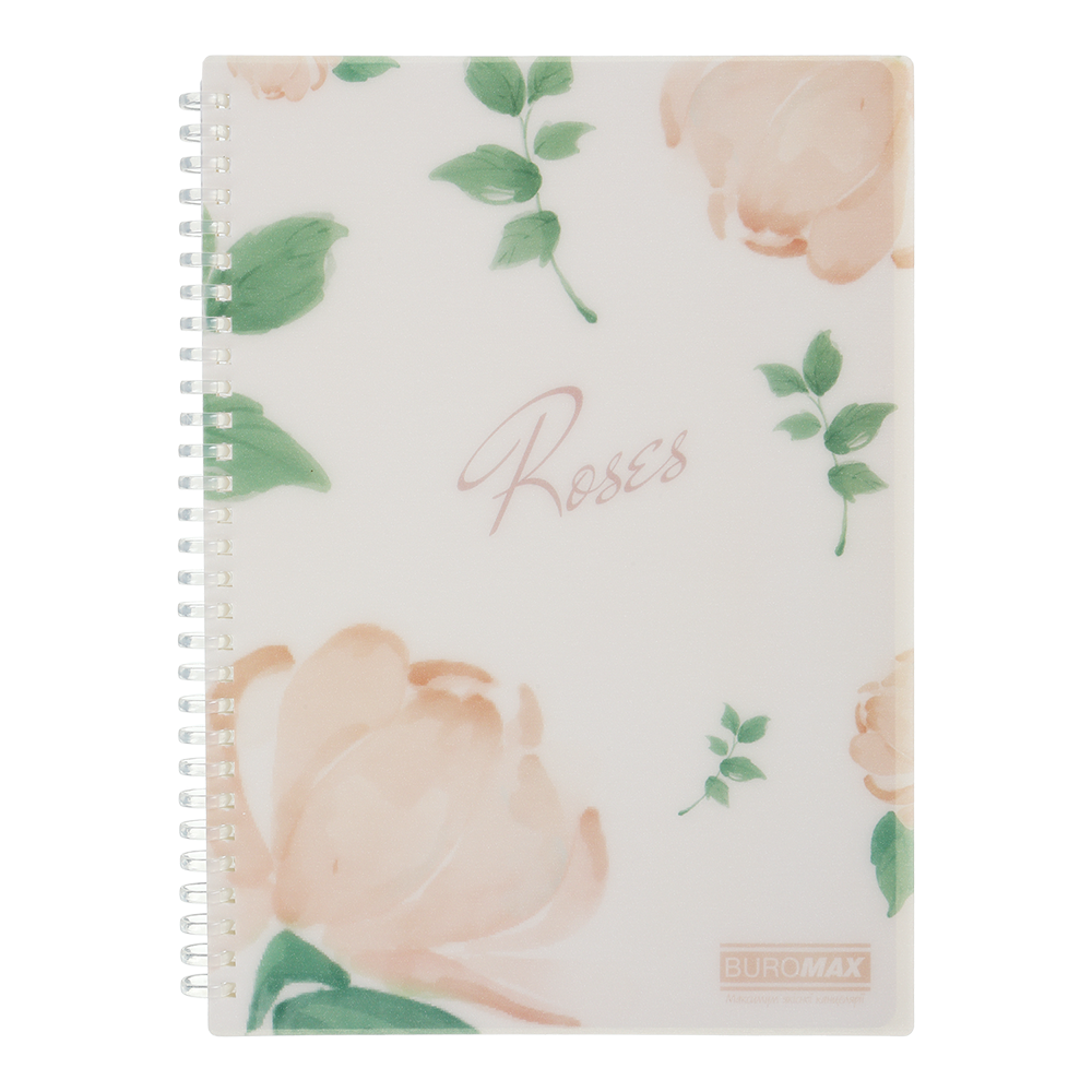 Зошит для записів Buromax BM.2586-27 ARABESKI, B5, 80 арк., клітинка, пласт. обкл., кораловий, фото 1