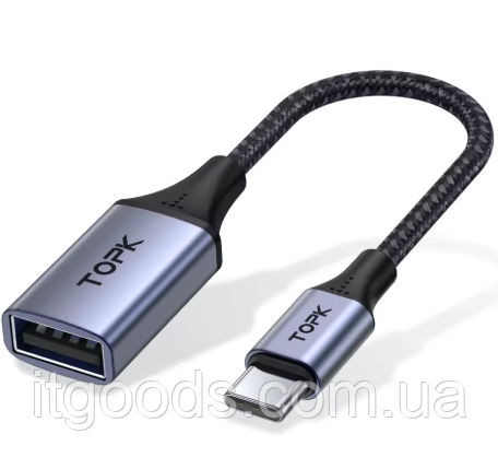 Кабель-перехідник otg Type-C (тато) – USB (мама), адаптер USB C – USB A для Dell, MacBook Pro, Samsung, Xiaomi, фото 1