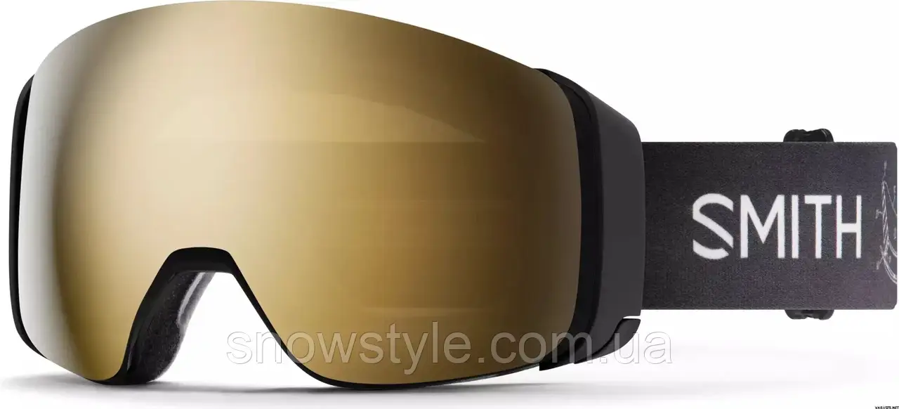 Гірськолижна маска Smith 4D MAG Markus Eder 2Лінзи ChromaPop Sun Black Gold Mirror /ChromaPop Storm Rose Вживане, фото 1