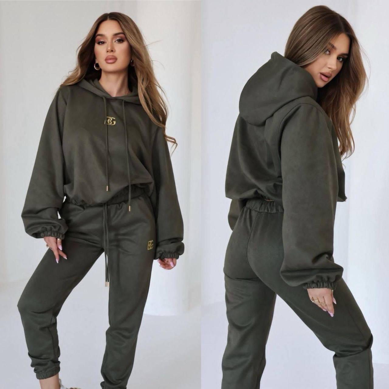 Жіночий прогулянковий костюм; Колір: Колір — шоколад, світло Бежеве, хакі; Розмір: 42-46, 48-52;, фото 1