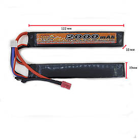 Акумулятор LiPo 7.4V 2000mah - 2 stick 20-40C Т-конектор (VBPower)
