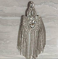 Еполети стразові, колір Silver №15 1 пара