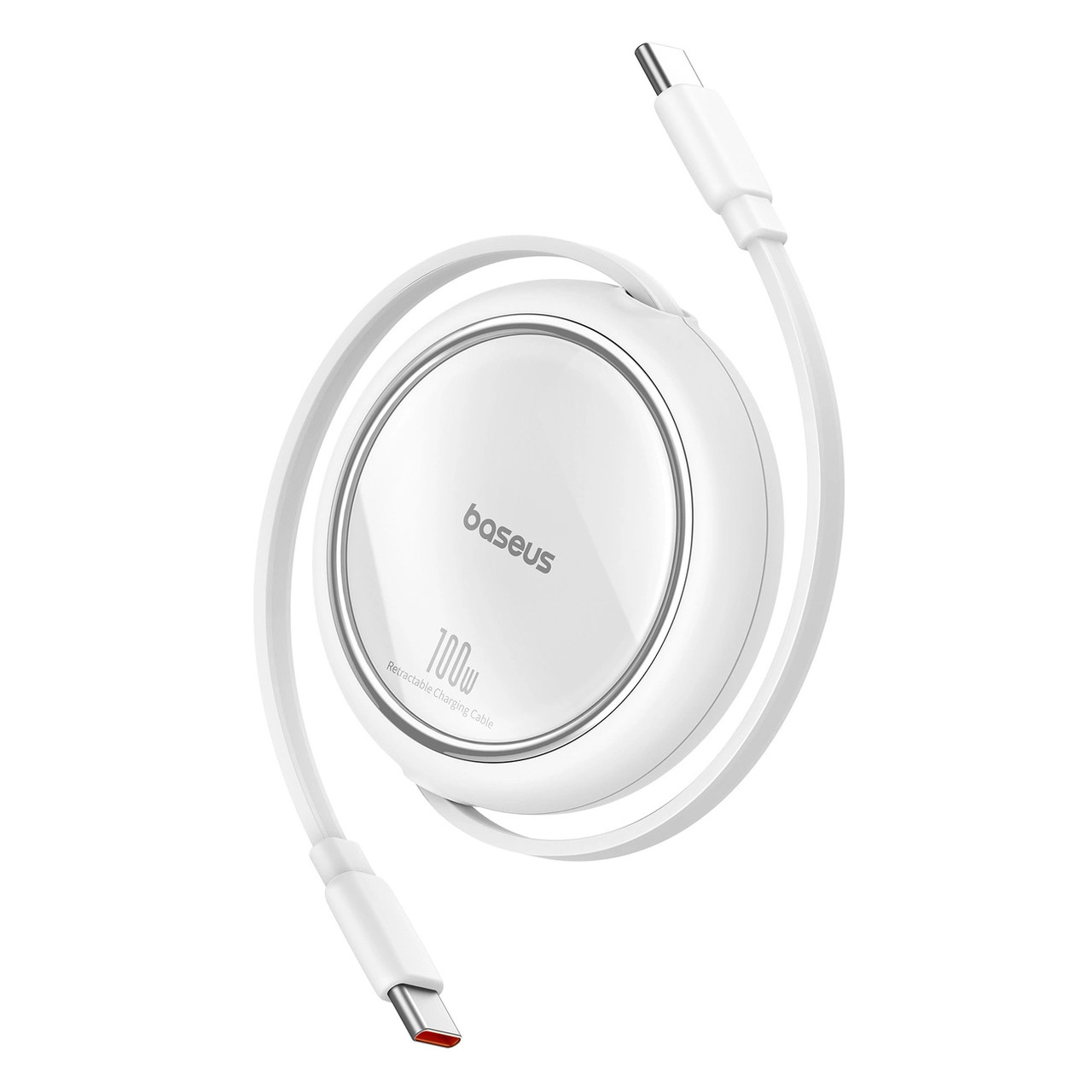 USB кабель-рулетка Type-C до Type-C Baseus Free2Draw Mini Retractable Charging Cable (1m, 100W). White
