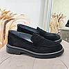 Лофери жіночі замшеві чорні, фото 2