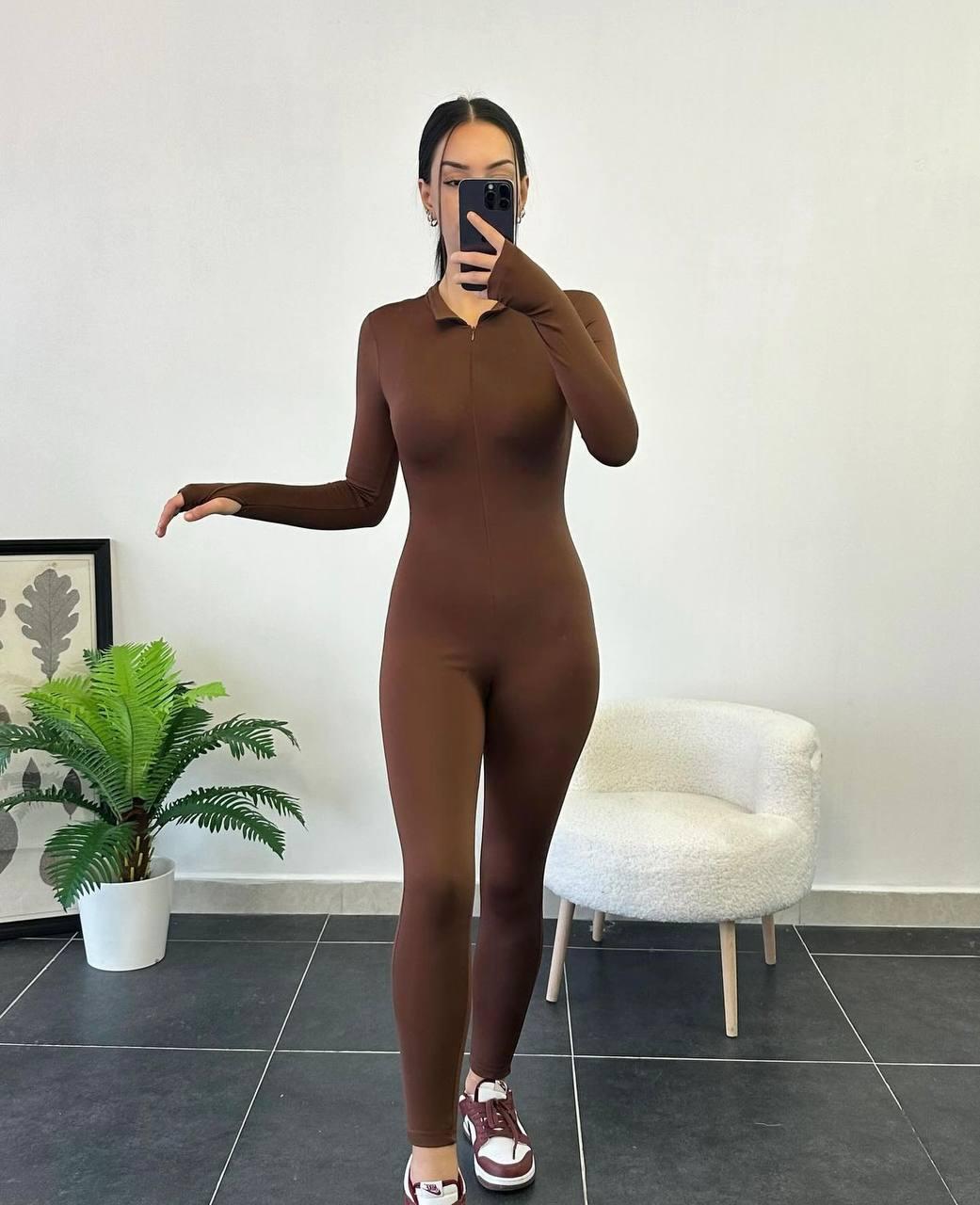 Жіночий комбінезон; Кольори — чорний — шоколад — лимон — беж — хакі; Розміри: 42-44, 44-46;, фото 1