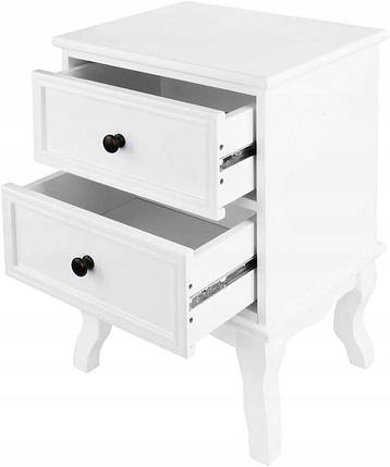 Комплект з двох білих приліжкових тумб з 2 шухлядами, фото 2