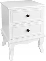 Комплект з двох білих приліжкових тумб з 2 шухлядами, фото 3