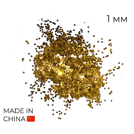 Конфетті (50 г) 101 дрібне (каміфубуки) золото металік, 1 мм, фото 1