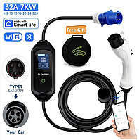 Зарядний пристрій для електромобілів EV Charger 7 кВт 32 A 1-фаза Type 1 WI-FI APP