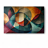 Картина абстрактна геометрична Декор у сучасний інтер'єр Друк на полотні 60х40см, фото 2