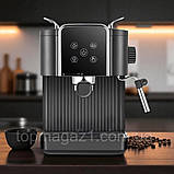 Потужна рожкова кавоварка Top Kitchen 1500 Вт кавовий апарат з капучинатором 1.8л і LED-дисплеєм еспресо, фото 3