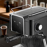 Потужна рожкова кавоварка Top Kitchen 1500 Вт кавовий апарат з капучинатором 1.8л і LED-дисплеєм еспресо, фото 5