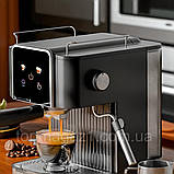 Потужна рожкова кавоварка Top Kitchen 1500 Вт кавовий апарат з капучинатором 1.8л і LED-дисплеєм еспресо, фото 6