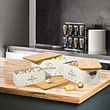 Набір банок для зберігання картоплі, цибулі й часнику, 3 шт, бежевий, кухонний органайзер, фото 6