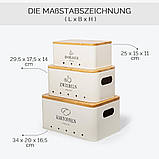 Набір банок для зберігання картоплі, цибулі й часнику, 3 шт, бежевий, кухонний органайзер, фото 5