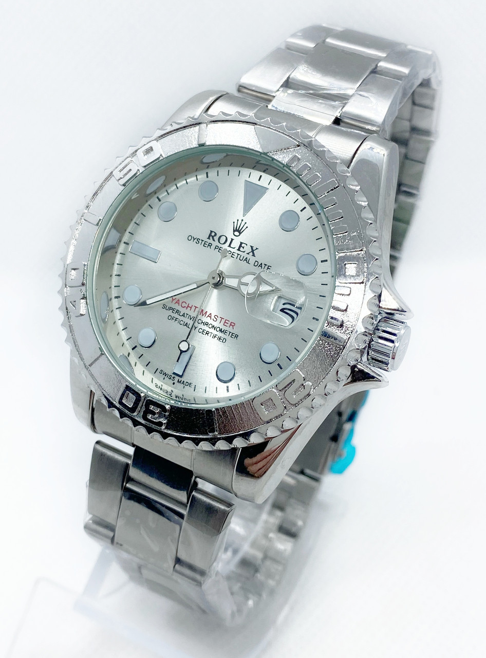 Годинник чоловічий наручних Rolex (Роблекс) срібло з чорним циферблатом ( код: IBW860S )