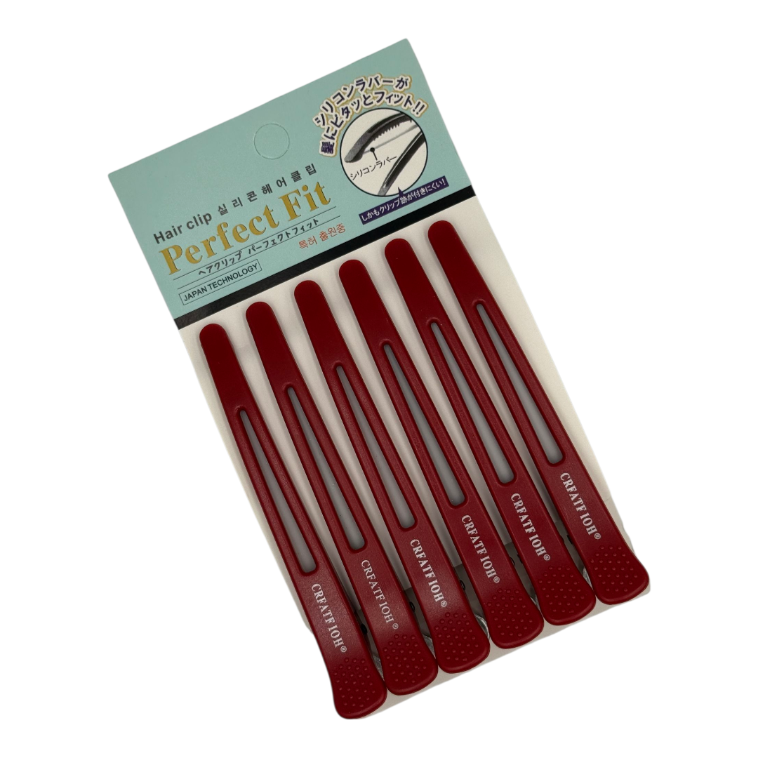 Набір затискачів для волосся Perfect Fit CRFATION® 6 шт–Професійні з силіконовою смужкою проти ковзання та заломів. Арт 2346, фото 1