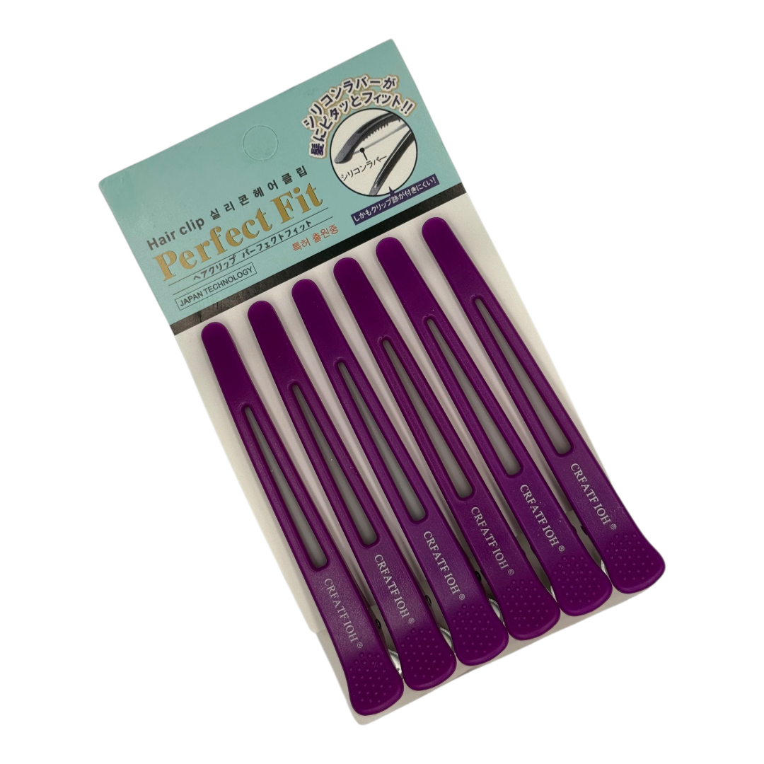 Набір затискачів для волосся Perfect Fit CRЕATION® 6 шт–Професійні з силіконовою смужкою проти ковзання та заломів. Арт 5468, фото 1