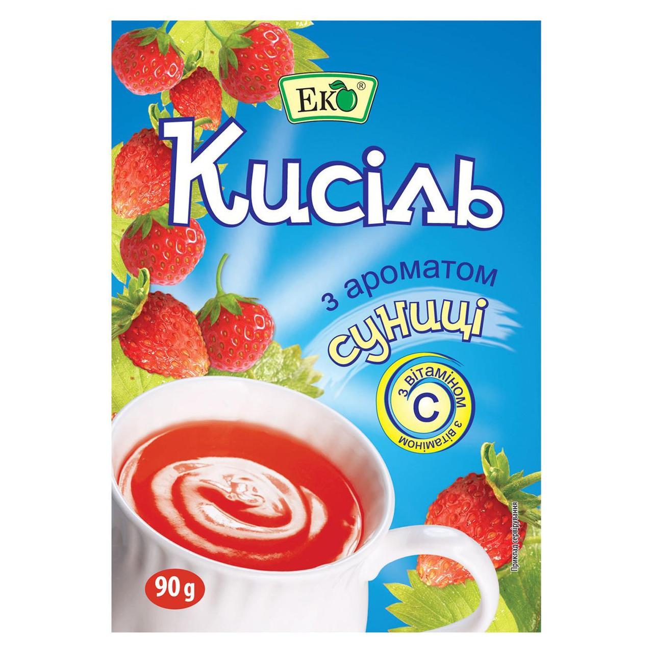 Кисіль ЕКО з ароматом Суниця 90 г, фото 1