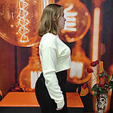 Светр жіночий короткий теплий однотонний 44 лимон, фото 2