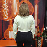 Светр жіночий короткий теплий однотонний 44 лимон, фото 3