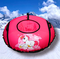 Тюбінг надувний 100 см з камерою з принтом — санки для снігу, плюшка, ватрушка, фото 2