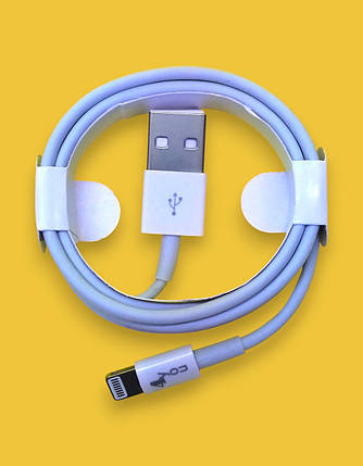 Кабель Usb Lightning 4you High Quality White 1M (5 ic, iron shell), фото 1