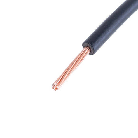 Дріт багатожильний 0.75mm2 (19AWG, 7xD0.37mm) чорний, 1 м, фото 1
