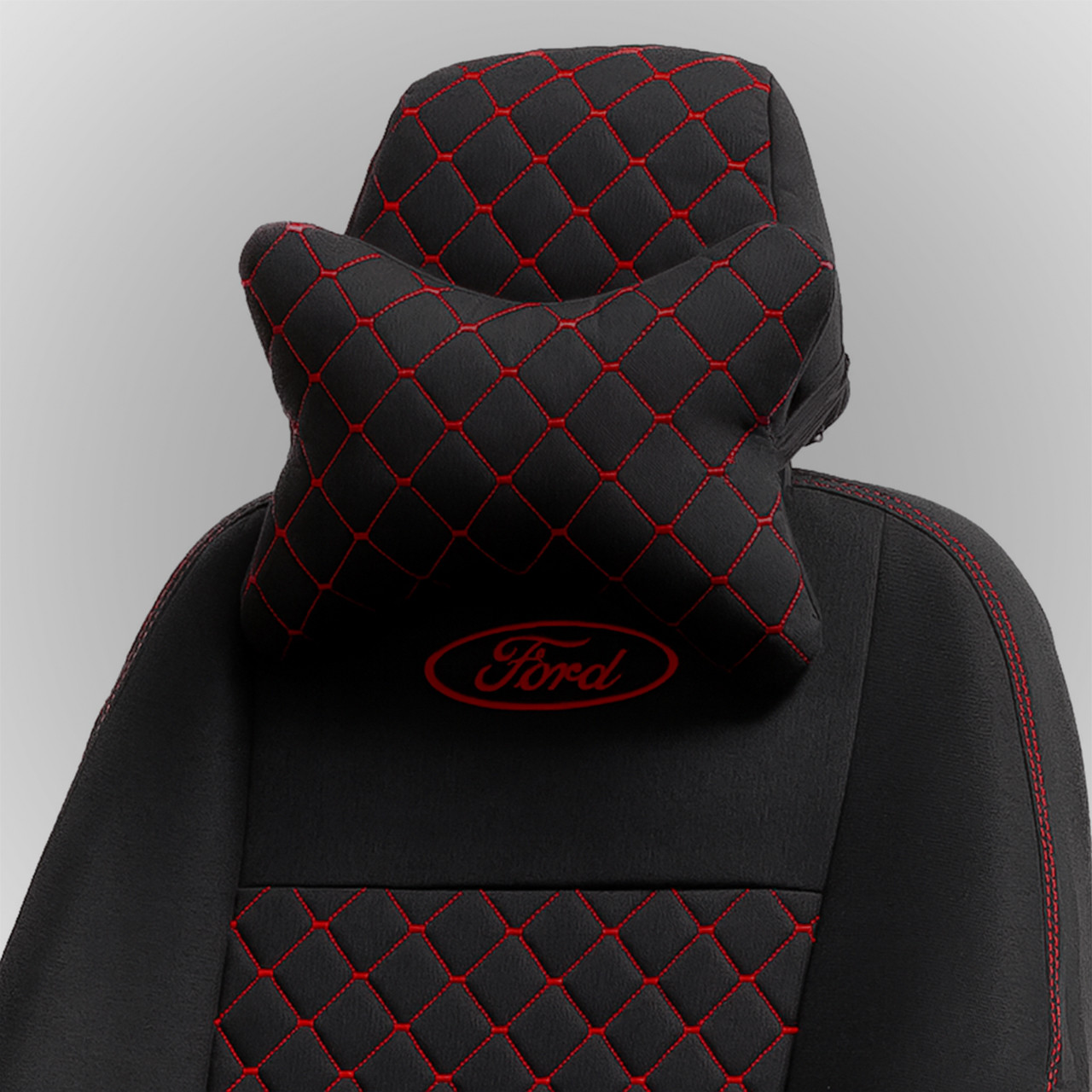 Чохли на сидіння Дэу Лачетті (Daewoo Lacetti) автотканина ромбами червона рядок, фото 1