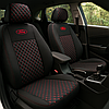 Чохли на сидіння Дэу Лачетті (Daewoo Lacetti) автотканина ромбами червона рядок, фото 2