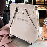 Жіночий рюкзак бежевий гарний рюкзачок для міста з екошкіри, фото 2