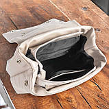 Жіночий рюкзак бежевий гарний рюкзачок для міста з екошкіри, фото 3
