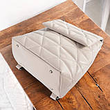 Жіночий рюкзак бежевий гарний рюкзачок для міста з екошкіри, фото 4