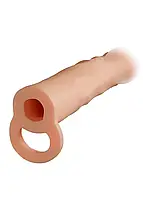 Насадка на пеніс реалістична Blush Performance Plus з кільцем для мошонки, бежева, фото 5