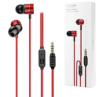 Навушники-вкладиші Baseus Encok провідні HiFi Stereo 3,5 mm з мікрофоном (червоні)
