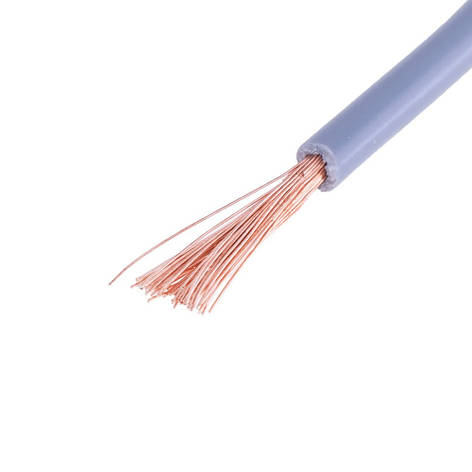 Дріт багатожильний 2.5mm2 (14AWG, 77xD0.20 mm) сірий, 1 м, фото 1