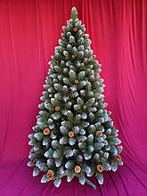 Ялинка штучна Елітна з шишкою 2.5м, засніжена з шишками