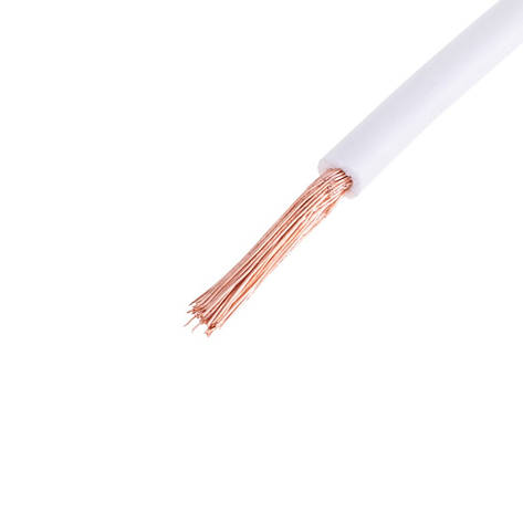 Дріт багатожильний 2.5mm2 (14AWG, 77xD0.20 mm) білий, 1 м, фото 1