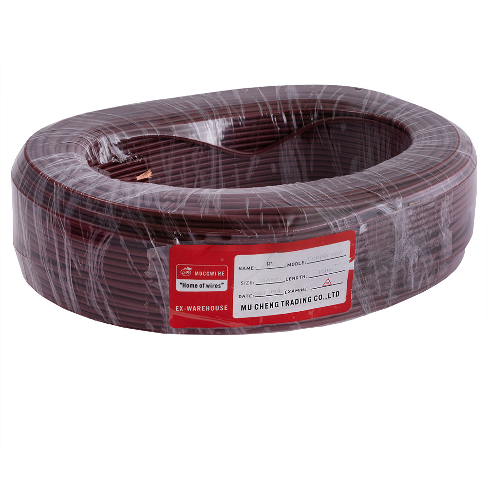 Дріт багатожильний 1.5mm2 (16AWG/48xD0.20 мм, мідь, PVC), коричневий, 1 м
