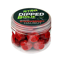 Бойли насадочні Steg Dipped boilie 100g 20mm Strawberry-Halibut
