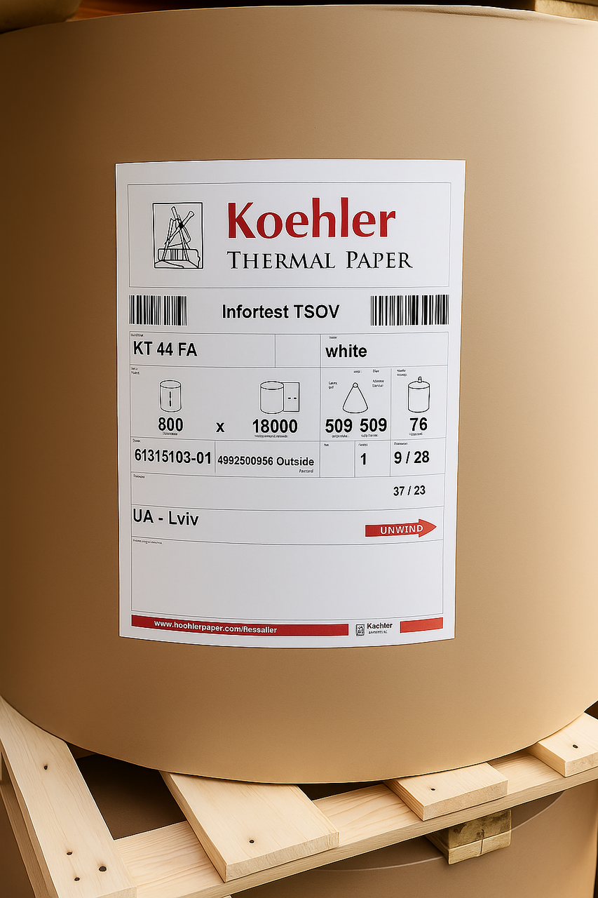 Термопапір у ролях формат 800 мм х 18000 м, фото 1