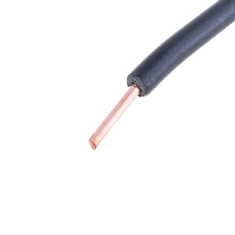 Дріт одножильний 0.5mm2 (20AWG, 1xD0.8mm) чорний, 1 м, фото 1