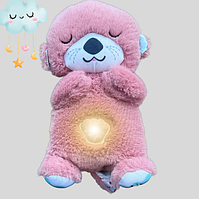 М'яка іграшка нічник для сну видра з животом, що дихає + Батарейки