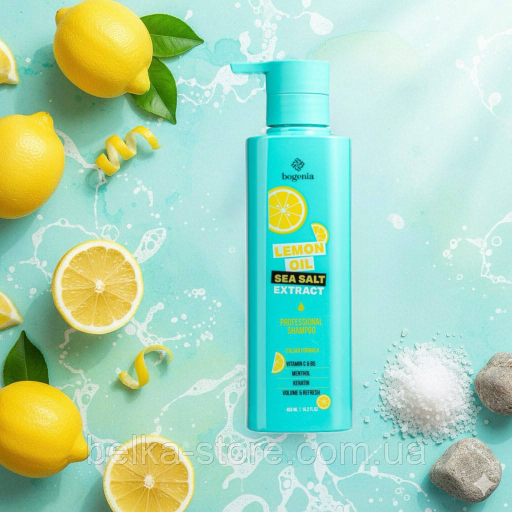 Шампунь для волосся Bogenia Lemon Oil & Sea Salt, фото 1
