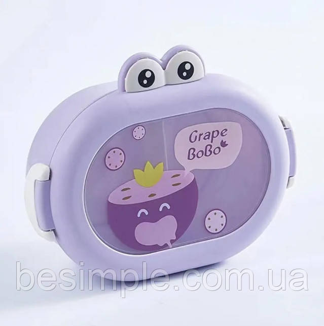 Ланч-бокс пластиковий 1л з приборами  / Контейнер для їжі / Бокс для обідів, фото 1