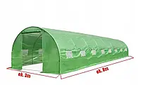 Усиленная теплица-тоннель 24 м² (3×8 м) с оцинкованным каркасом 25 мм и трехслойной пленкой PE 140 г/м² с UV4