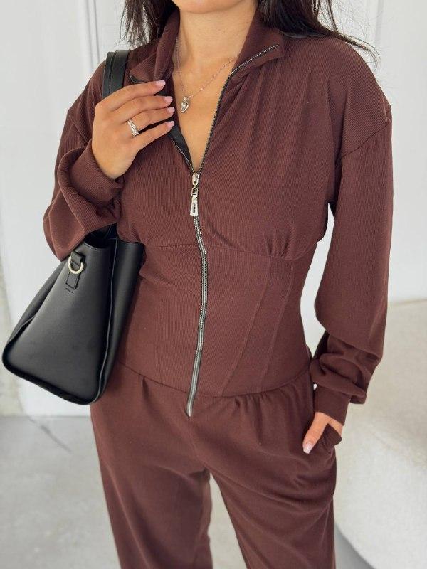 Жіночий комбінезон; Колір: шоколад; Розміри: 42-44, 44-46;, фото 1