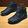 Зимові чоловічі шкіряні черевики, кросівки чорні утеплені з натуральної шкіри на хутрі на зиму для чоловіків, розмір 40-45, фото 3