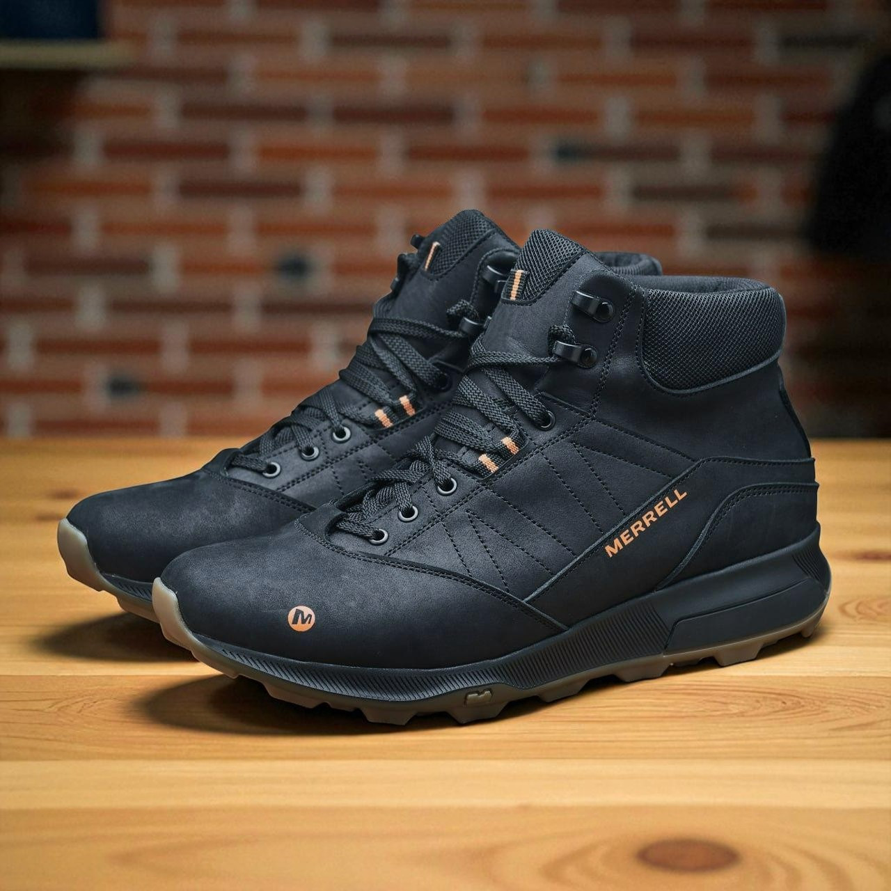 Зимові чоловічі шкіряні черевики, кросівки чорні утеплені з натуральної шкіри на хутрі на зиму для чоловіків, розмір 40-45, фото 1